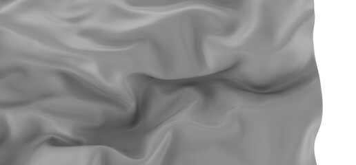 Naklejka premium High-resolution image of gray silk fabric with soft folds and drapes. Perfect for design projects.