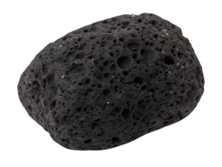 Close-up of a Porous Basalt Rock Isolated on transparent background, Isolated Png file, Cut-out, Isolate Png, No Background, Isolated object