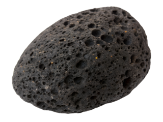 Close-up of a Porous Basalt Rock Isolated on transparent background, Isolated Png file, Cut-out, Isolate Png, No Background, Isolated object