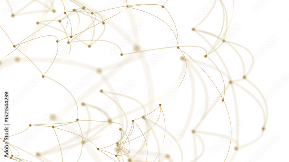 Poster Golden abstract background. Network connection. Digital data. Technology concept.