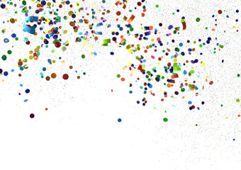 confetti png. Gold confetti falls from the sky.