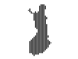 Vertical Lines Vector Map of Finland Small