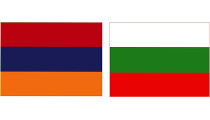 Armenia Official flag with Bulgaria national flag, both countries flags in Horizontal shape and isolated on white background
Rectangular colorful design Flag with together.