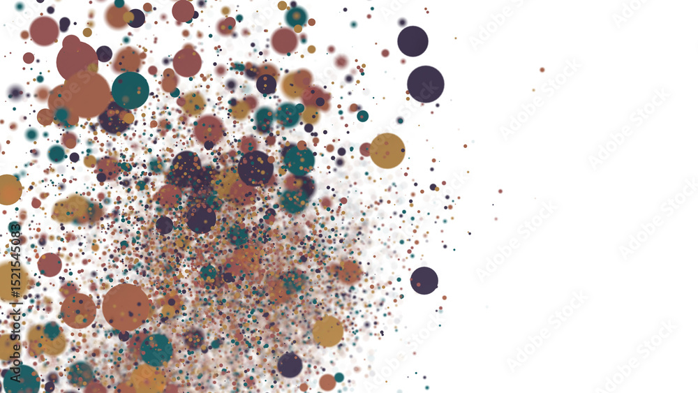 Poster multicolor confetti abstract background with a lot of falling pieces, isolated on a white background