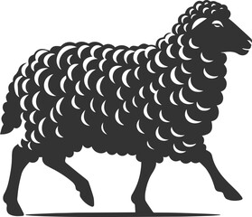 Black drawing silhouette of a sheep vector illustration