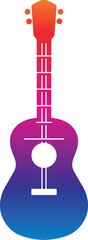 Flat guitars. Acoustic guitar, electric guitar on white background. Isolated stylish art.