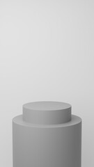 Minimalist 3D Podium Background – Grey – Portrait