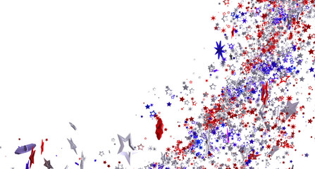 Red, white, and blue stars burst. Perfect for Independence Day, 4th of July, and other patriotic celebrations.