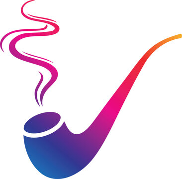 recommend clip art: A smoking pipe. A device for smoking tobacco. Wooden pipe for smoking. Retro style. 
