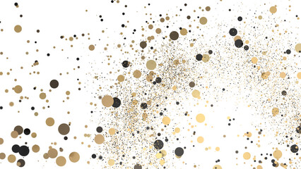 Shimmering Bliss: Mesmeric 3D Illustration Depicting Glistening gold Confetti PNG