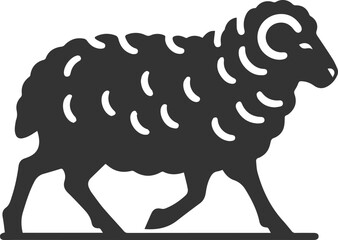 Black drawing silhouette of a sheep vector illustration