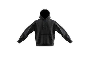 Sleek Black Hoodie: A classic black hoodie isolated, embodying the essence of casual comfort and timeless style. 
