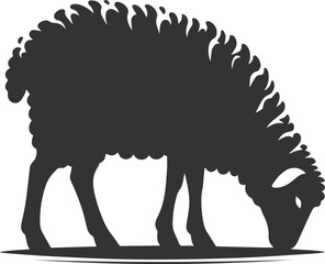 Black drawing silhouette of a sheep vector illustration