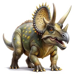 Obraz premium Pentaceratops Sternbergii Clean on White Background