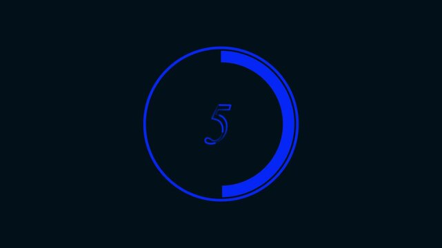 Circle countdown timer one minute animation from 10 to 0 second animation, 10 second countdown timer, Countdown.