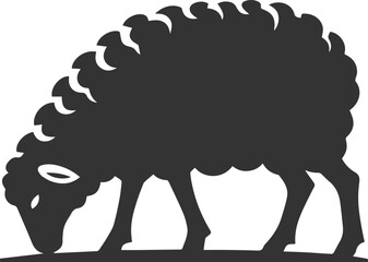 Black drawing silhouette of a sheep vector illustration