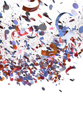 Vibrant confetti bursts in air. Perfect for celebrations, parties, and festive designs.