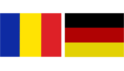 Chad Official flag with Germany national flag, both countries flags in Horizontal shape and isolated on white background
Rectangular colorful design Flag with together.