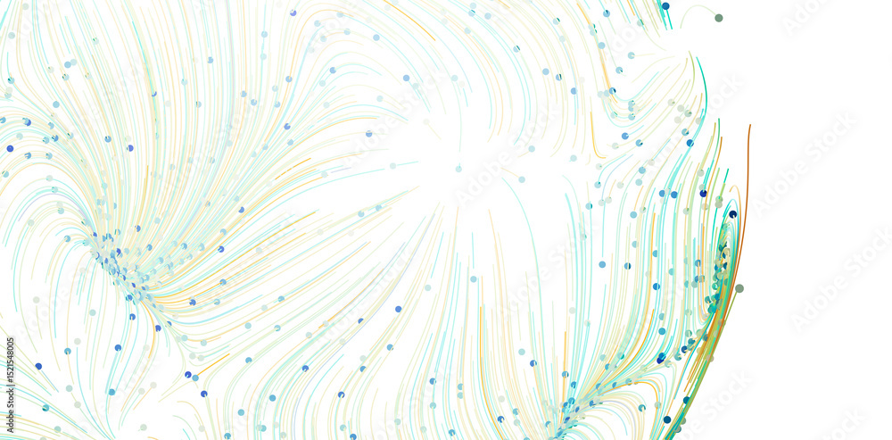 Poster Stunning abstract background with flowing lines and scattered particles. Perfect for tech, science, or design projects.