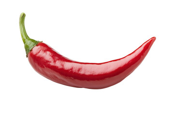 Vibrant Chili Pepper: A single, fiery red chili pepper with a glossy skin, and a vibrant green stem, evoking the essence of spice and flavor.