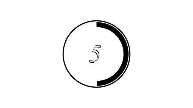 Circle countdown timer one minute animation from 10 to 0 second animation, 10 second countdown timer, Countdown.