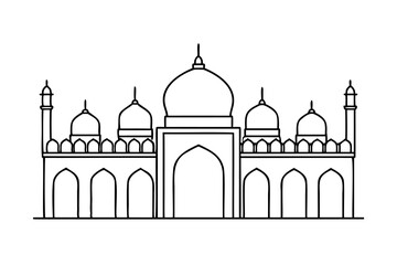 Mosque line drawing architectural illustration islamic building design