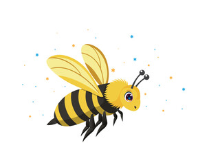 Adorable Bee Drawing in Playful Colorful Style