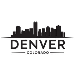 Denver skyline horizontal banner. Denver, Colorado. Vector template for your design. Vector black silhouette. with white background