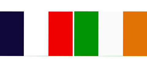 France Official flag with Ireland national flag, both countries flags in Horizontal shape and isolated on white background
Rectangular colorful design Flag with together.
