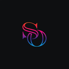 SO Letter Initial Logo Design Template Vector Illustration