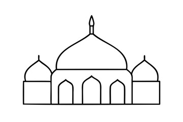 Simple line drawing of a mosque islamic architecture