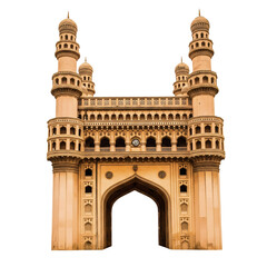3D Charminar Monument in Hyderabad, Telangana, India PNG file on transparent background 