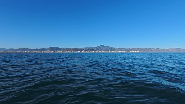 Gandia Skyline view in Valencia from the Mediterranean Sea