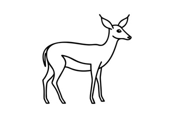 Elegant line drawing of a doe deer side profile