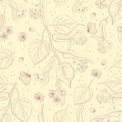 Cute floral seamless pattern with silhouettes of meadow wild herbs flowers. Flower vector illustration background. Print in rustic vintage style, textile or wallpapers.