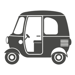 Three wheeled delivery van silhouette
