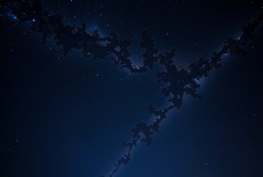 A mesmerizing night sky view reveals a comet streaking across the starry expanse, creating an ethereal silhouette against the dark backdrop - Powered by Adobe