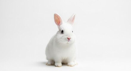 Obraz premium white rabbit on white background