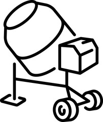 Cement mixer icon - Editable Stroke SVG, fully scalable.