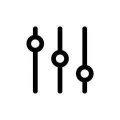 Equalizer Sliders Outline Icon isolated on white background