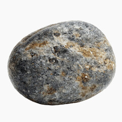 Smooth Grey and Brown River Rock, Isolated on