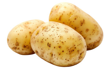 Three Fresh Potatoes: A close-up shot reveals three fresh potatoes, offering a natural and unadulterated view of a common food source.