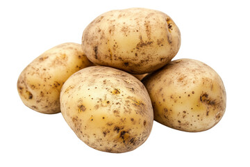 Potato pile: A close-up shot captures a stack of raw potatoes, their earthy hues and textured skins inviting viewers to contemplate the versatility and rustic charm of this common ingredient.