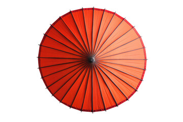 Crimson Canopy: A traditional parasol, showcasing rich crimson hues, radiates elegant artistry against a clean and simple background.