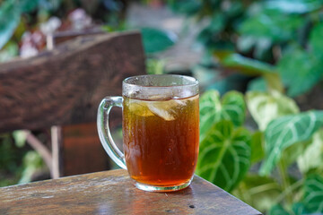Iced Tea, Indonesia, captured on June 9, 2025. A refreshing traditional drink made from brewed black tea served cold over ice, often enjoyed with sugar or syrup.