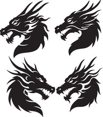 Obraz premium Dragon Head vector illustration