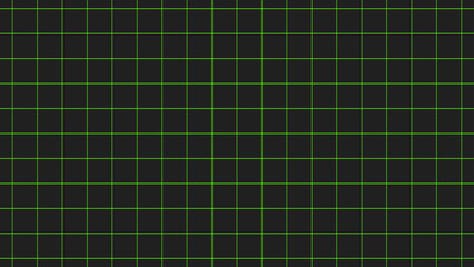 Green grid pattern. An abstract green checked background. A dark technological background with bright green stripes.