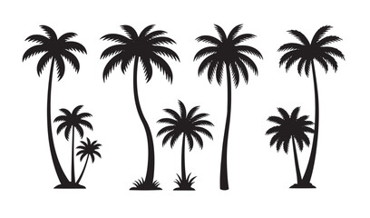 Fototapeta premium Vector illustration of stylized palm trees in silhouette suitable for various design projects