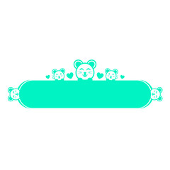 green rat banner label and cute heart