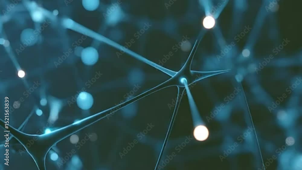 Aufkleber animated render of neural network connections representing scientific and technological advancements